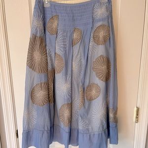 Gorgeous designer skirt with delicate embroidery. Knee length